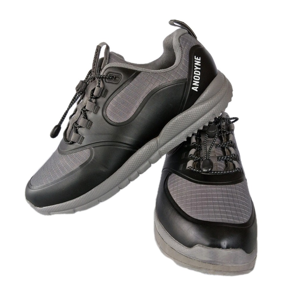 UNEVEN LEGS Anodyne Sneakers Unisex Wm. 11 W/ Men 9.5 W Gray Black Walk Shoes